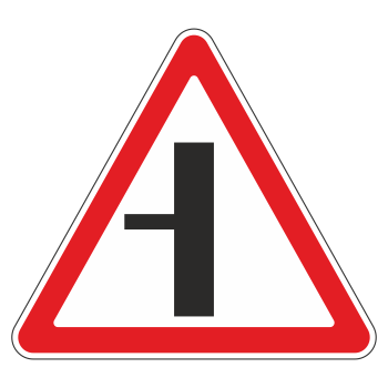 Дорожный знак 2.3.3 «Примыкание второстепенной дороги слева»